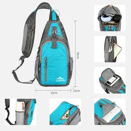 Loowoko Crossbody Sling Bag, Men & Women Small Chest Bags Over the Shoulder, One Strap, 5 Liter (Blue)