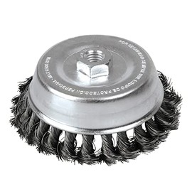 Foy C308 Carda copa trenzada alambre grueso 3" x 0.50 con rosca M14