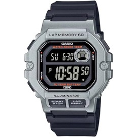Casio LED Illuminator Lap Memory 60 10-Year Battery Men's Digital Sports Watch 100 M Water Resistant Countdown Timer Auto Calendar (Casio Model: WS-1400H-1BV), Black (WS1400H-1BV)