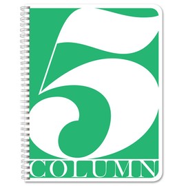 BookFactory 5 Column Log Book/Columnar Logbook/Notebook (5 (Five) Columns Columnar Book Format) - 100 Pages, 8.5" x 11", Wire-O (COL-100-7CW-PP-(Column-5) -LX)