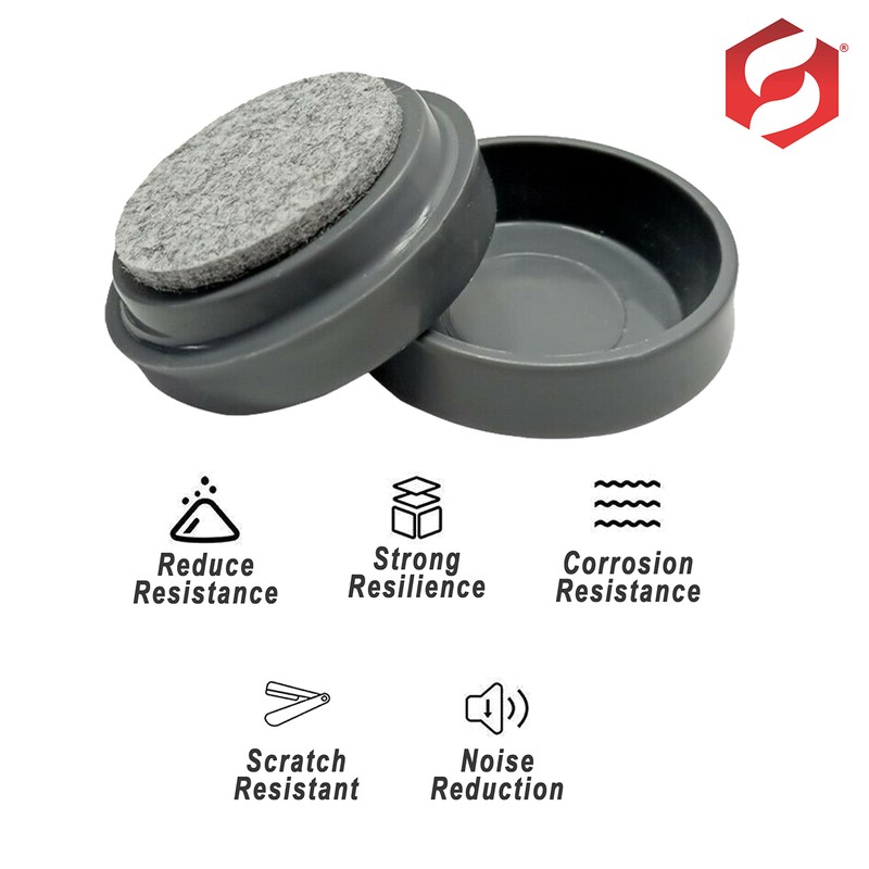 SUL Castor Caster Cup With Felt Pad Non Slip Floor