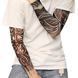1 Pieza de Tatuaje Temporal, Mangas de Impresi¨®n de Protecci¨®n UV Calentador de Brazo Manga de Brazo de Tatuaje Falso Temporal Al Aire (TS-155)