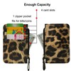 Card Holder for Women,1PC Leopard Pattern Leather Ladies' Slim Wallet,Credit
