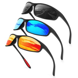 KALIYADI Mens-Sunglasses Polarized Sunglasses-Men Sports: Sport Sun Glasses for Running Cycling Fishing with UV Protection