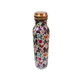 Butterfly Copper Water Bottle 34 Oz,Joint Free-Ayurveda Health For Travelling Purpose Copper Vessel for Drinking Water Bottle, Yoga, Fitness,school Gift for Christmas Birthday - Capacity 1000 Ml