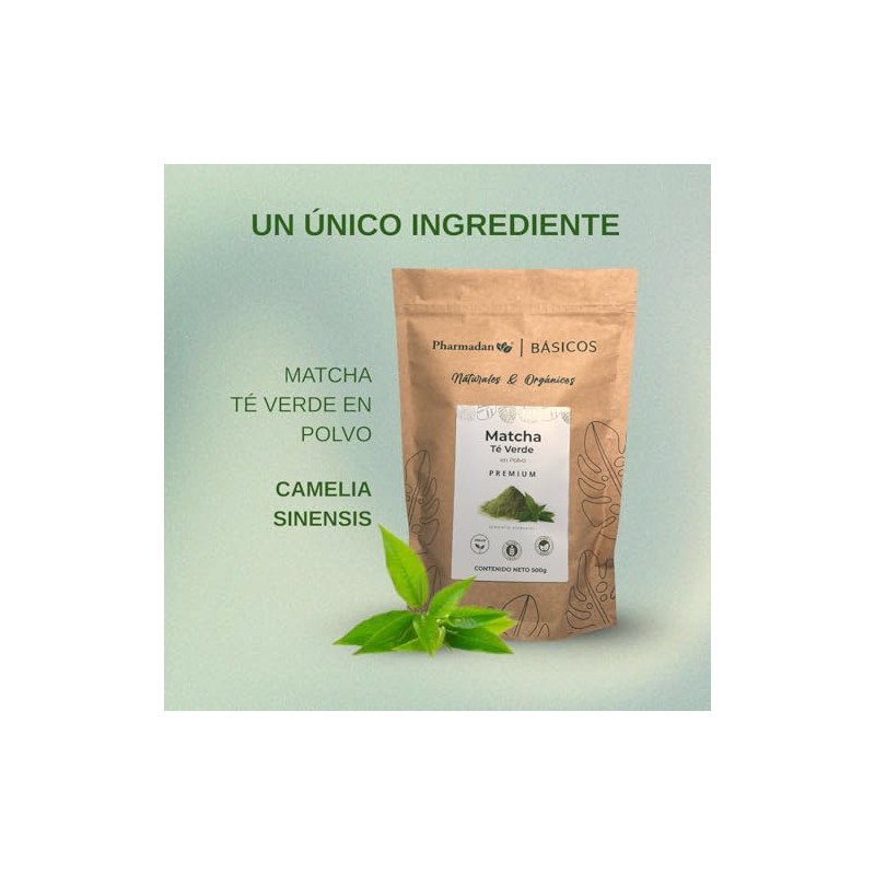 Pharmadan, Te Verde Matcha Genuino 100% Puro Sin Azucar Premium