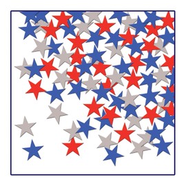 Fanci-Fetti Stars (red, silver, blue) Party Accessory  (1 count) (1 Oz/Pkg)