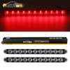 Partsam 2pcs 15" inch Clear Lens Red 11 LED Flange