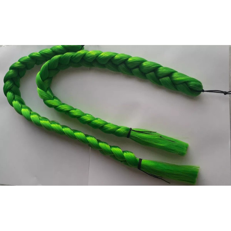 Bootleg Par De Trenzas Cabello Sintético 55 Cm Color Verde