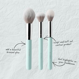 Humble Cosmetics Elegant Face Set - Makeup Brushes for Precision and Seamless Blending - Makeup Products for Cheeks - Vegan and Cruelty Free - 3 pc