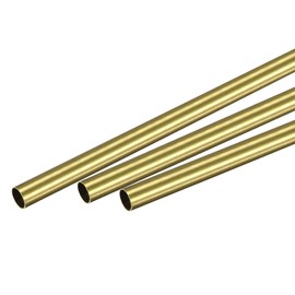 sourcing map Brass Round Tube 6.5mm OD 0.25mm Wall Thickness 300mm Length Pipe Tubing 3 Pcs