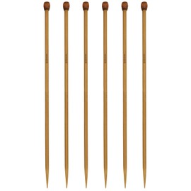 6Pcs 5mm Wooden Knitting Needle Straight Single Pointed US Size 8 for DIY Yarn Craft Set,Socks,Sweater, Nice Gift for Women Adults Kids Children Beginners