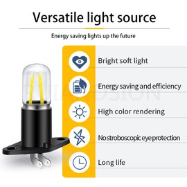Ruiandsion Z187 T170 LED Microwave Light Bulb White 110V 125V 130V 110-130V 2W Equivalent 20W LED Filament Light Bulb Replacement for Microwave Oven Light - W01