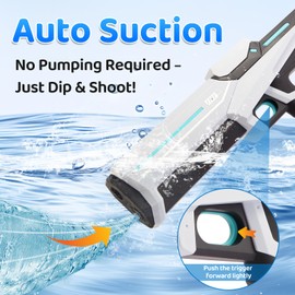 Electric Water Gun with Auto-Suction, 32FT Long-Range Spray & Expandable Bottle Capacity