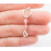 Fake Belly Ring Silver Heart Clip On Piercing Navel Hoop