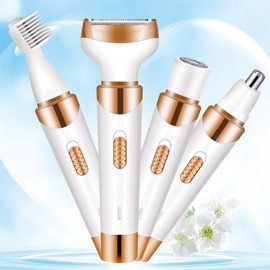 Electric Razors for Women, Shaver for Women, Trimmer for Women, Lady Electric Bikini Shaver for Women Pubic Hair, 4 in 1 Portable Rechargeable Women Face Shavers for Face, Underarm and Legs