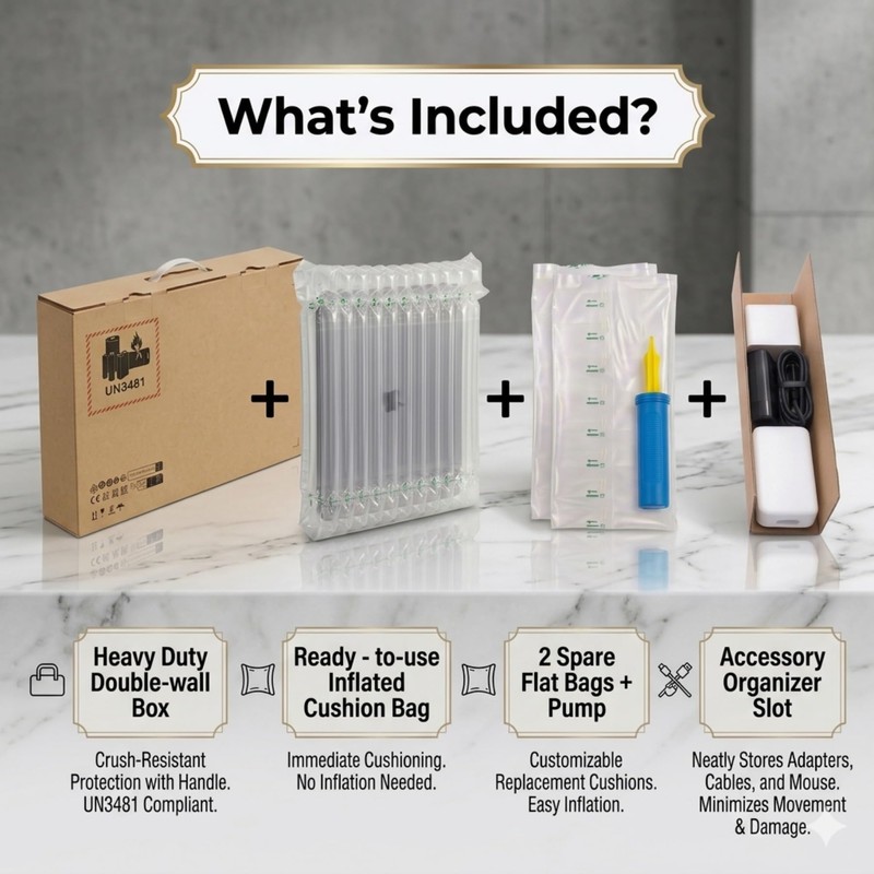 Laptop Shipping Box for 13-16 Inch Notebook with 3 Inflatable
