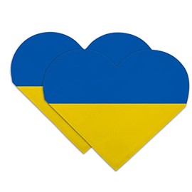 Ukraine Country Flag Heart Faux Leather Bookmark - Set of 2