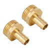 BOXOB 2pcs Solid Brass 1/2" PEX Barb to 3/4" GHT