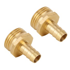 BOXOB 2pcs Solid Brass 1/2" PEX Barb to 3/4" GHT Male Garden Hose Connector, Heavy Duty Leak-Proof Fitting for Repair & Splicing