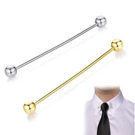 Hezhou Tie Pin Metal Tie Clip Men's Collar Pin Tie Clip Bar Chain Shirt Collar Pin Suit Brooch Lapel Pin for Shirt Men's Accessories Costume Clothing, Alloy, Alloy