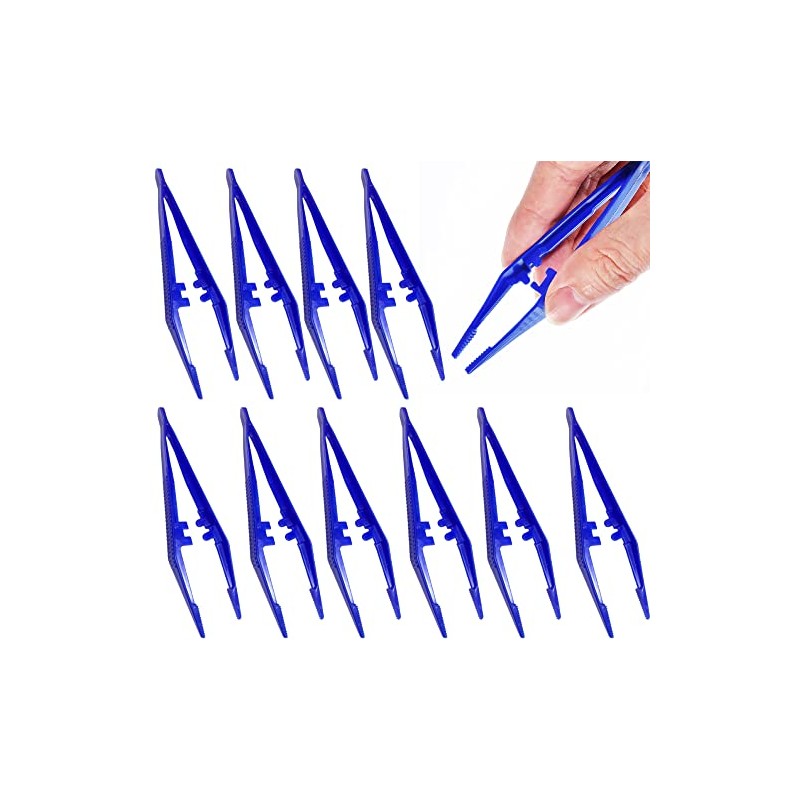 First Aid Tweezers, Plastic Tweezers, Disposable Forceps for Medical, Crafts,