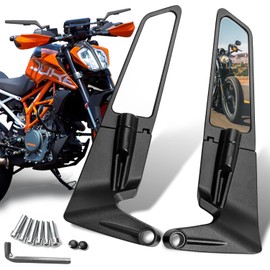 Espejos retrovisores para motocicleta, espejos de manillar ajustables y giratorios en 360° tipo Stealth para Kawasaki z900 z400 z650 Duke 390 250 MT03 07 Supermoto Accesorios, espejos universales de
