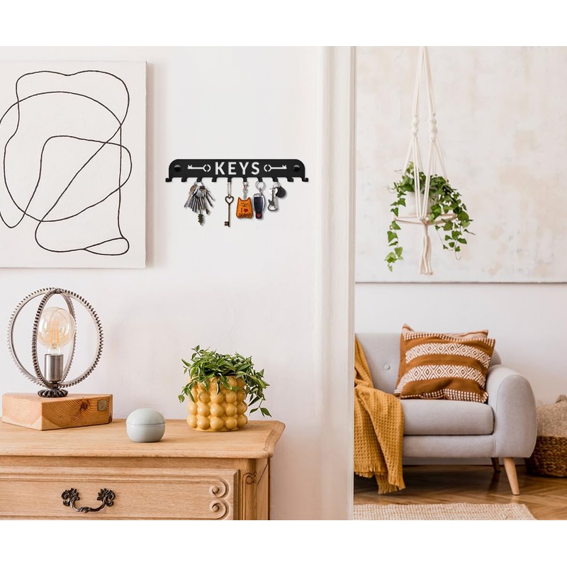 SirHoldeer Modern Key Holder Wall Key Hanger with 10 Hooks,