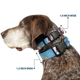 Buckle Down-Down Ariel Sketch Poses Blues/Lavender - Collar de plástico con Clip, Multicolor, 1/2" Wide - Fits 6-9" Neck - Small