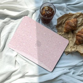 Anban Compatible with MacBook Air 13 inch Case 2025 2024 2023 2022 M4 M3 M2 A3240 A3113 A2681, Luxirous Glitter Plastic Hard Shell Case for MacBook Air 13.6 inch+Keyboard Cover+Screen Protector, Pink