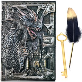 LaVenty Vintage DND Notebook Dragon Diary Journal Hardcover A5 Notebook Gifts for Dungeons & Dragons Players DND Notebook Birthday Gifts for Men