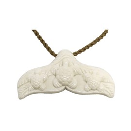 Zero Gravity Hawaii Hawaiian Jewelry Hand Carved Buffalo Bone Whale Tail Turtle Pendant