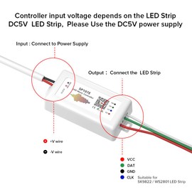 BTF-LIGHTING WS2812B WS2811 SP107E Music Bluetooth Full Color Controller iOS/Andriod App Control Support WS2813 SK9822 SK6812RGB SK6812RGBW Suitable for LED Strip or LED Matrix Panel