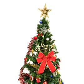 High Quality 5ft Artificial Spruce Christmas Tree LED Lights Eco-Friendly Flame Resistant Includes 109 Pendant Skirts Guardrailscolor: Green, size: 69.5*16.01*19.51, Height: 5FT