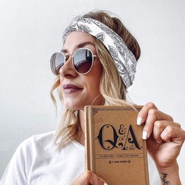 IYOU Boho Headbands Cross Yoga Sweatband Black Sport Stretchy Hair bands Wide Head Wraps for Women and Girls(pack of 4)