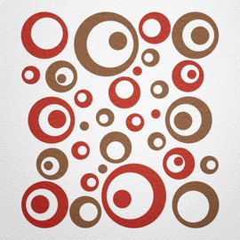 WANDfee® Wall Tattoo, Circles, Dots, 50 Stickers, Colour Choice For Children's Bedroom, Living Room, Hallway, Bathroom, Kitchen, Tile Stickers, brown