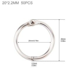 MovFlax Loose Leaf Binder Rings 0.78 Inch (50 Pack) Metal Book Ring Clips, Small Circle Keychain Key Rings for Index Cards, Notebook, Crafts, Flashcard, Paper, for Office, Classroom (0.78 Inch/ 20 mm)