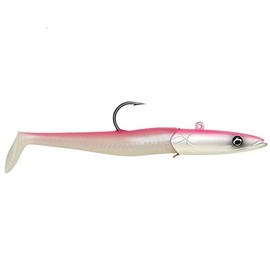 Savage Gear Sandeel 20 cm – 2 Rubber Fish + 1 Jig Hook, Weight: 180 g, Colour: Pink Glow