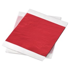 MECCANIXITY Red Leaf Papers Gold Leaf Foil Sheet 5.5 x 5.5inch for Art Decoration, Sculptures, Pack of 100
