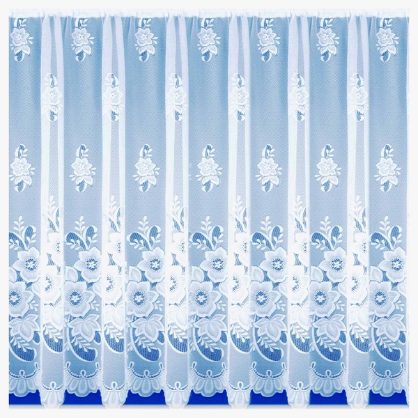 Maple Textiles Luxury Brilliant White Meghan Floral Net Curtain Sold