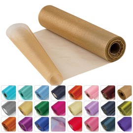 Weddecor Organza Roll 25m x 29cm Snow Clear Champagne Glitter Table Runner Sashes Wedding Christmas Decoration Chair Covers Party Favors Craft Supplies 4