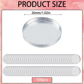 NICENEEDED 100 PCS Aluminum Empty Eyeshadow Pan, Round Palette Metal Pans Cosmetic Blush Lipstick Organizer, Square Refillable Container Eyeshadow Trays