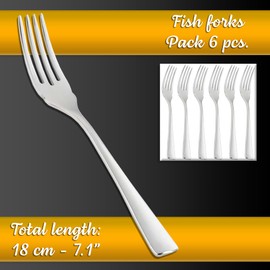 Fish Fork Stainless Steel Polished Shine 6 Pieces Fish Fork Fish Forks for Fish