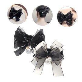 Beavorty 2sets Hair Bow Clips for Girls Pearl Claw Clips for Women Thin Hair 2pcs*2