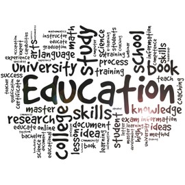 Education Vinyl Wall Decal School Classroom Words Cloud Study Knowledge Skills Stickers Mural (ig6461) Black (XL 45 in X 62 in)