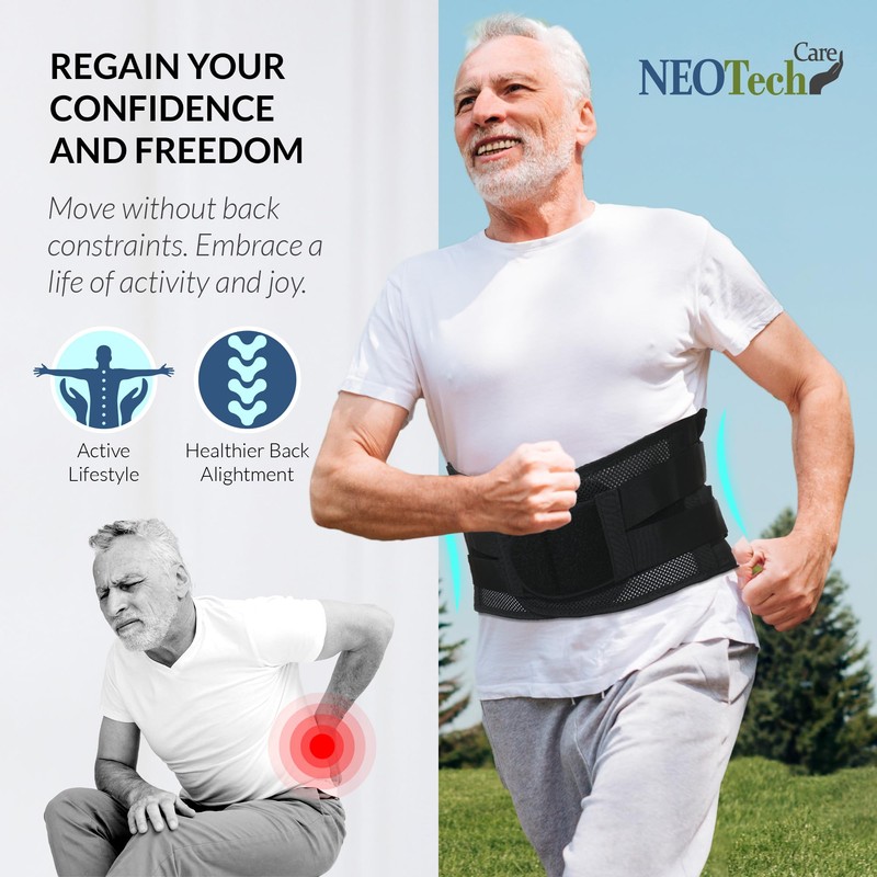 NeoTech Care Lower Back Brace for Women or Men, Lumbar