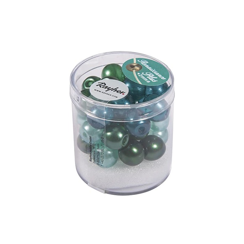 RAYHER 14475000 (Semi-Transparent Renaissance Glass Wax Beads with Large Hole