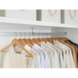 StorageWorks Wooden Hangers 30 Pack, Wood Coat Hangers for Closet, Heavy Duty Clothes Hangers for Suits, Shirts, Pants, Jackets, Natural Wood Color
