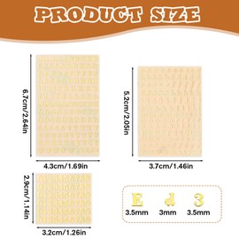 6 PCS Small Letter Stickers, Gold Letter Numbers Stickers, Mini Alphabet Stickers Resin Sticker Nail Letter Stickers, Vinyl Letters Decals for Scrapbooking Nail Decoration DIY Art