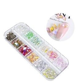 Other brands Large Capacity Stone Nail Art Unfoil Resin Transparent Ice Stone 12-Slot 300p Set / 대용량스톤 네일아트 언포일 레진 투명 얼음 스톤 12칸 300p 세트